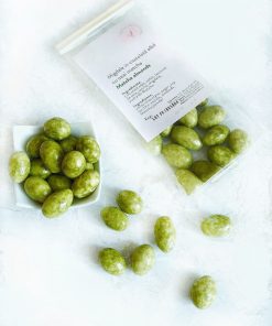 Migdale în ciocolată albă cu Matcha 150 g